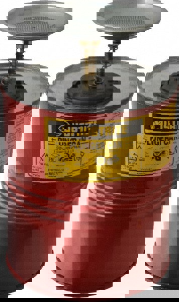 4 Quart Capacity, 10-1/2 Inch High x 7-1/4 Inch Diameter, Steel Plunger Can